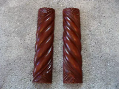 11.5  Pair Of Vintage Solid Hardwood Pillars Columns/Balusters Mahogany Finish • $27.95