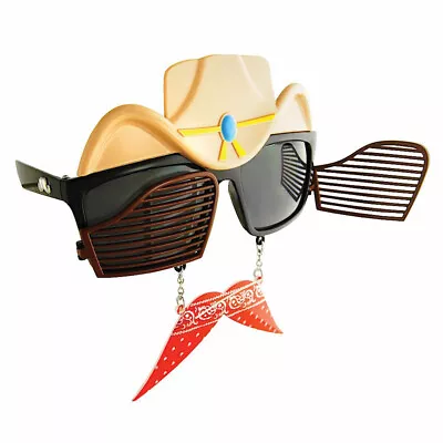 Cowboy Sunstaches Moustache Sunglasses Shades Costume Accessory Western • $27.63