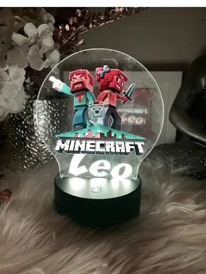 Personalized Minecraft  Birthday Gift Table Lamp Acrylic Night Light • $44.99