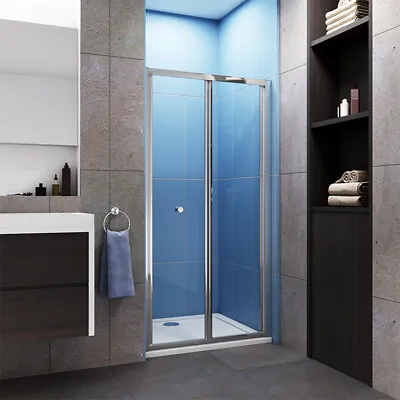 Bi Fold Door 700/760/800/900/1000mm Shower Enclosure Bathroom Glass Cubicle • £101