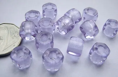 Neodymium Alexandrite Glass Hexagon Beads With Big Hole 9x7mm (20pcs) • $7.65