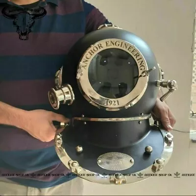 Black Antique Diving Helmet Us Navy Mark V Vintage Divers Helmet 18  Home Decor • $215