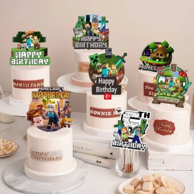$14.95 • Buy Acrylic Minecraft Cake Topper Birthday Party Decoration Reusable AU Stock