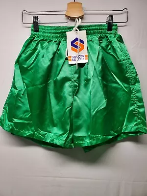 Vintage Soccer Select Men's Shorts-Large Shiny Green Adult Activewear • $24.99