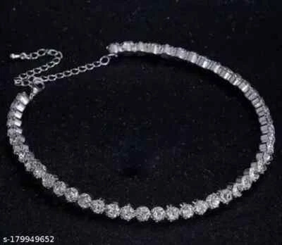 $13.29 • Buy Indian Bollywood Gold Plated AD CZ Kundan Choker Necklace Wedding Bridal Jewelry