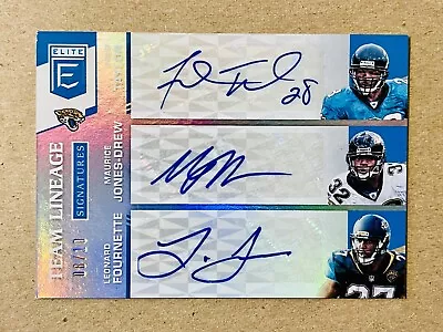 Fred Taylor Maurice Jones Drew Fournette 2019 Elite Team Lineage Triple Auto /10 • $124.99