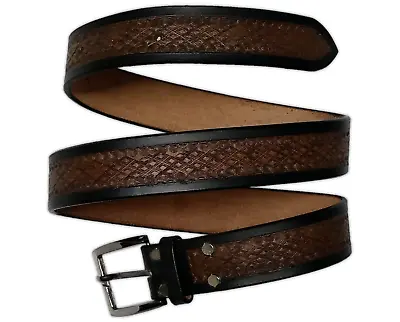 Western Vintage Leather Embossed Floral Buffalo Belt Hand Tooled Classic Cowboy • $22.99