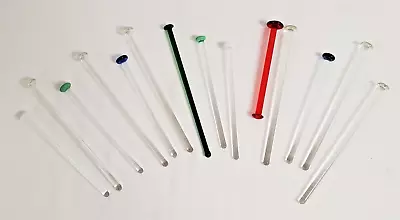 14 Vintage Glass Swizzle Sticks Cocktail Stirrers Glass Rods Barware • $19.99