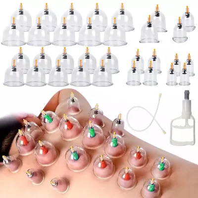 32 Cups Cupping Set Chinese Massage Medical Body Healthy Therapy Vacuum Suction • $25.74