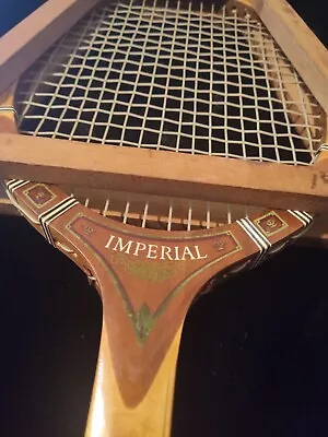 BEAUTIFUL Vintage Tad Davis  IMPERIAL DELUXE  Wooden Tennis Racket • $260