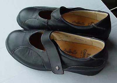 Finn Comfort Mary Jane Shoes Women's US 9 Euro 40 Leather Cut Out T-Strap Black • $20