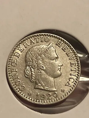 1920 SWITZERLAND 20 RAPPEN - AU - Great  Coin  - SWITZERLAND BIN #1 • $8.05