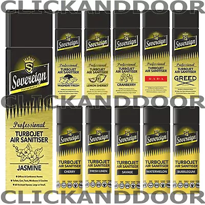 £10.99 • Buy 3 X Sovereign Car Home Turbojet Air Sanitiser Freshner Choose Scent Your Own 