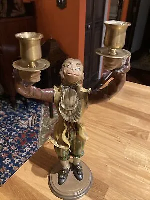 Vintage Butler Monkey Two Hand Candle Holder Maitland Smith? • $100