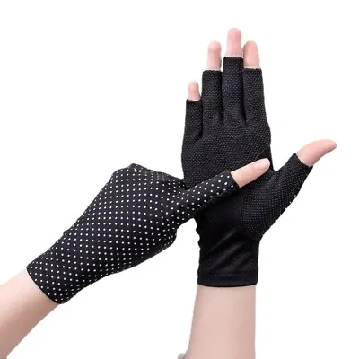 Women Summer Fingerless Sunscreen Gloves Anti-UV Breathable Ultra-thin Gloves UK • $5.23