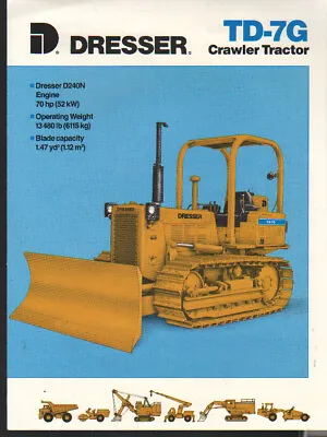  Dresser  TD-7G  Crawler Tractor Bulldozer Brochure Leaflet • £4