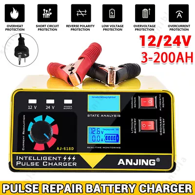 Automatic 12V/24V Car Battery Charger Smart Pulse Repair Boat Trickle W/ AU Plug • $22.69