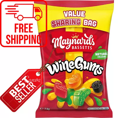 Maynards Bassetts Wine Gums Giant Sweets Sharing Bag 1 Kg • £88.99