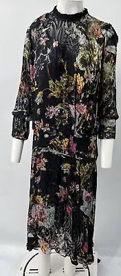 Preen By Thornton Bregazzi ALTERED Elda Floral Print Asymmetric Midi Dress Sz M • $199