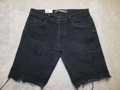 £29.50 • Buy Zara Denim Short Skinny Mens 32W Distressed Embroidered Airborne Thunder Who 192