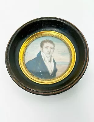 Miniature Portrait Of Gentleman On Ivorine - 1807 - Signed Daubrin - French • $425