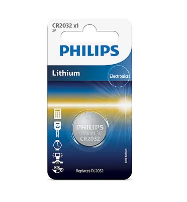 CR2032 Battery 3v Lithium Coin Cell Round Flat DL2032 PHILLIPS UK Car Remote FOB • £2.95