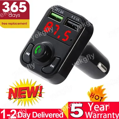 Car Wireless Bluetooth FM Transmitter MP3 Player USB Car Charger Adapter UK • £5.29