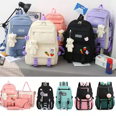 Oxford Women Girls School Backpack Travel Laptop Book Bag W USB Charging Port • $15.68