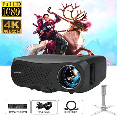 $514.25 • Buy 4K 10000Lumens LED Projector Native 1080p FHD Movie HDMI Home Cinema Theater VGA