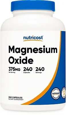 Nutricost Magnesium Oxide 375mg 240 Capsules 240 Servings • $10.99