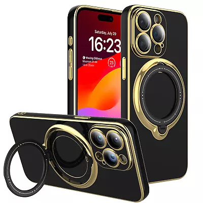 For IPhone 15 Plus Pro Max Mag Safe Case Magnetic Shockproof Ring Holder Cover • $7.95