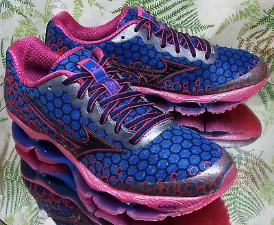 Mizuno Wave Prophecy 3 Blue Pink Sneakers Walking Running Shoes Us Womens Sz 7 • $71.99