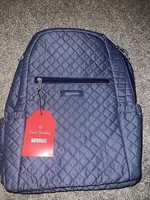 Vera Bradley Quilted Denim Backpack Moonlight Navy NWT 16x12” Blessings Program • $34.99