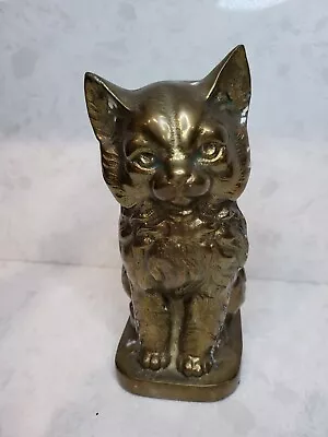 Vintage Solid Bronze Kitty Cat Book End 3. • $60