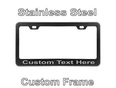 Metal License Plate Frame With TEXT  Black Stainless Steel Custom For Saab • $29.99
