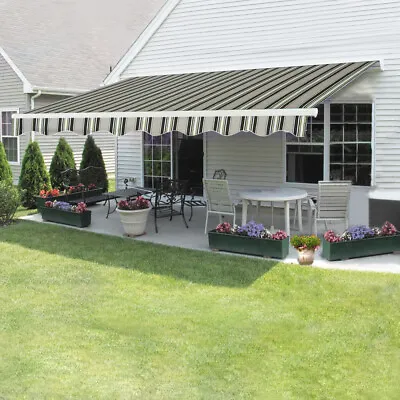 Panana Retractable Manual Awning Canopy Outdoor Patio Garden Sun Shade Shelter • £109.99