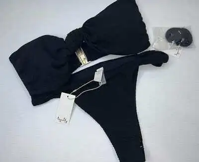 New With Tags Tigerlily Ladies Black Knot Bikini Set Size M / L • $59.96