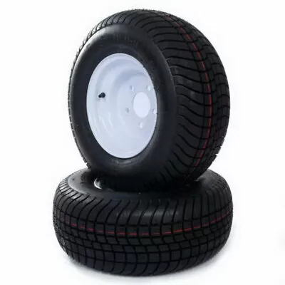 2pcs Trailer Tires On Rim 205/65-10 20.5x8.0-10 Load Range C 5 Lug White Wheel • $162.93