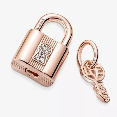 $95 • Buy  Genuine Pandora Padlock & Key Dangle Charm