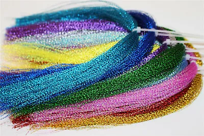 22 Colors Crystal Flash Holographic Tinsel Flashabou Sparkle Fly Tying Materials • $5.86