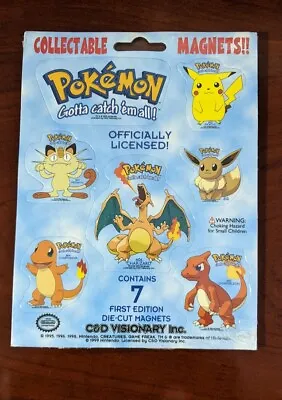 NOS Vintage Nintendo Pokemon Collectible Die Cut 1st Edition Magnet Set • $15.75