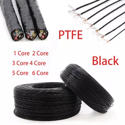 $9.86 • Buy PTFE Multicore Cable Shielded Wire 1/2/3/4/5/6 Core Stranded Tinned Copper Wire