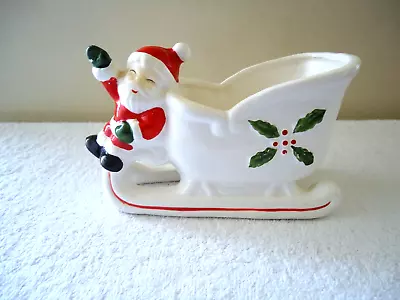 Vtg Santa Sitting On A Sleigh Planter   Beautiful Collectible Displayable Item   • $27.99