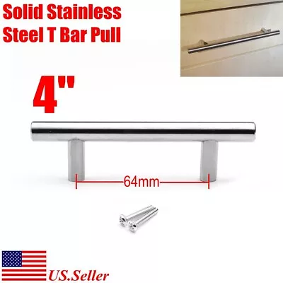 Solid Stainless Steel Kitchen Cabinet Drawer Door Handles T Pull Bar Hardware • $1.56