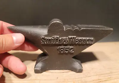 Vintage Antique Style Cast Iron Smith & Wesson Miniature Anvil • $45