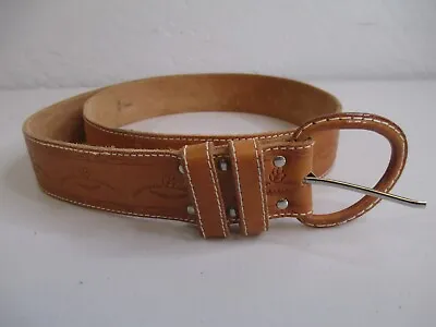 Vintage Tooled Western Leather Belt Brown Sz S/M 28/30 • $14.99