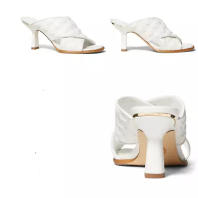 Michael Kors Gideon Mule Optic White Puffy Logo Sandal Women's Sizes 5-11/NEW!! • $59.95