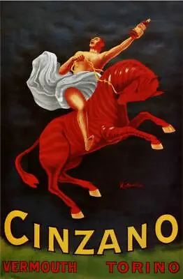 Cinzano 1921 Vintage Liquor Advertising Poster Rolled Canvas Giclee 24x34 In. • $57.72