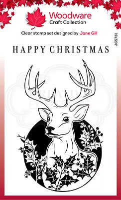 £6 • Buy Woodware Clear Stamp Set - Circle Deer By Jane Gill JGS731