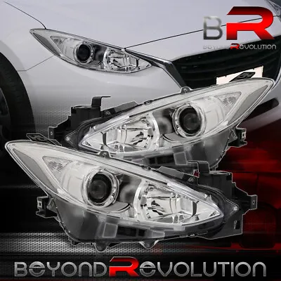 For 2014-2016 Mazda 3 Chrome Housing Clear Reflectors Projector Headlights Pair • $111.99